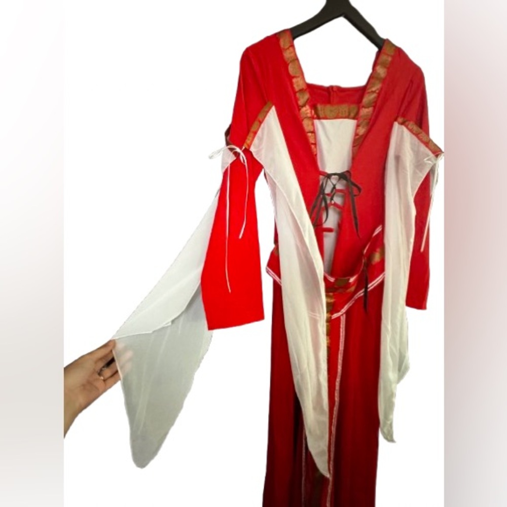 Red cosplay medieval gown